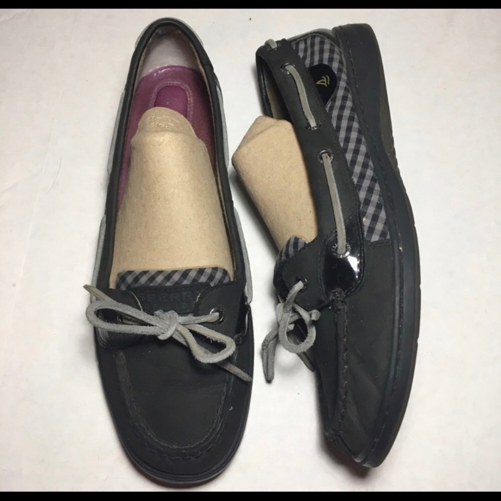 Sperry Topsides size 10 black plaid